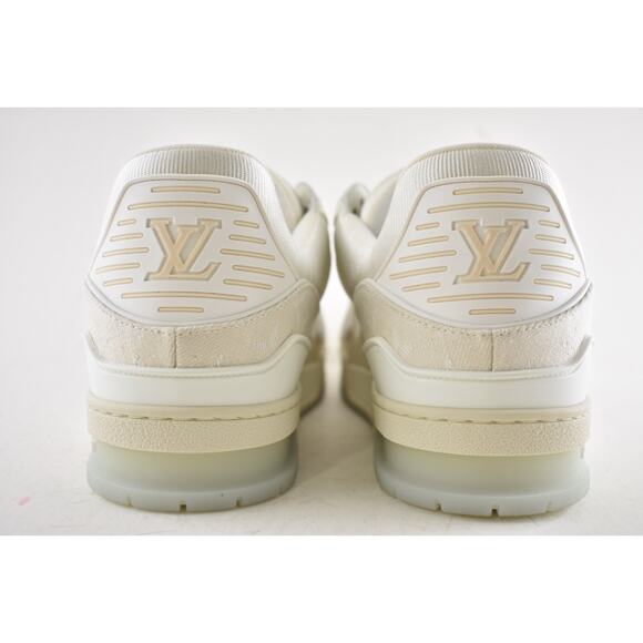 Louis Vuitton Beige Denim Monogram White Low Top Trainer Sneaker UK 9 US 10 11 - Picture 15 of 16